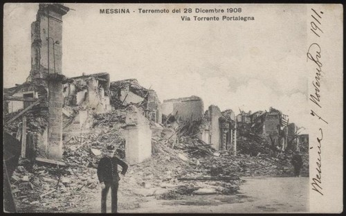 Cartolina messina terremoto - messina,